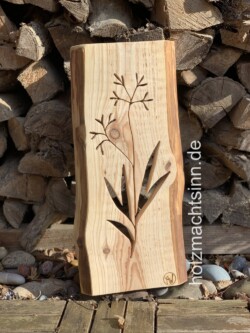 Holzschild mit Blumenmotiv Holzschild Blumen